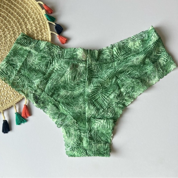 Victoria's Secret The Lacie Cheeky Panty Green Palms XL NEW - Picture 6 of 6
